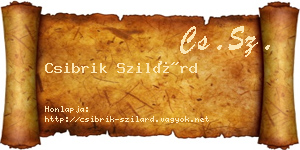 Csibrik Szilárd névjegykártya